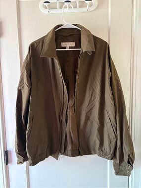 London Fog Men's Olive Green Lightweight Zip Jacket